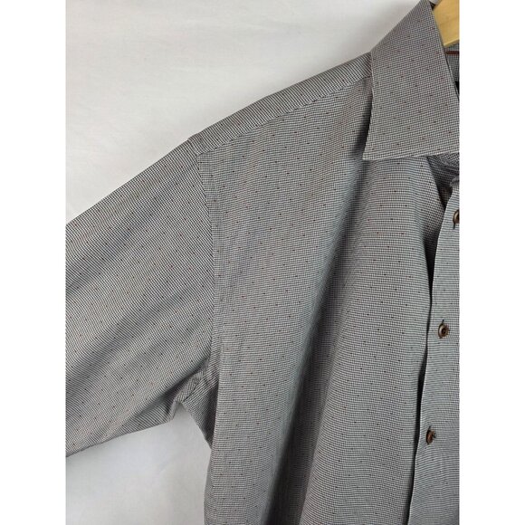 Circle of Gentlemen Men's Shirt Garvey Size 44 17.5 Gray Long Sleeve Button Down - Picture 4 of 12